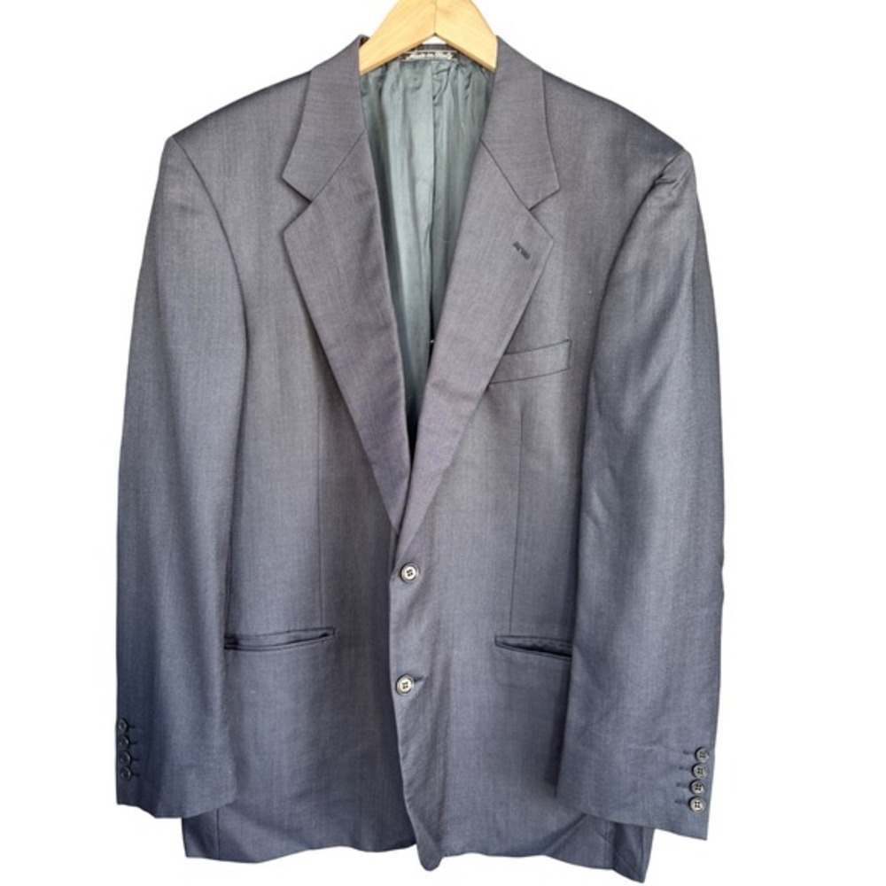 Valentino Uomo Gray Virgin Wool Silk Blend Blazer Sport Coat Made in Italy 43L‎